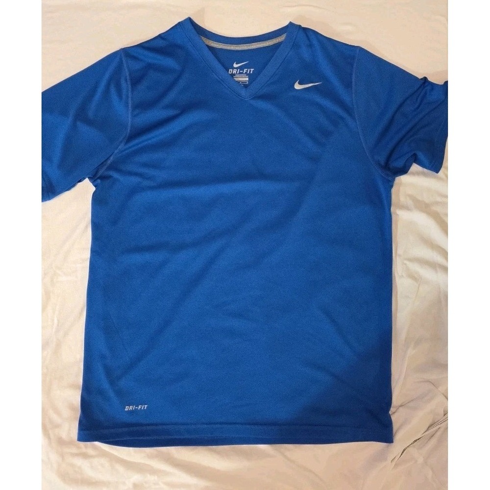 Nike Dri Fit‎ Shirt Mens Size Large Activewear Short Sleeve Royal Blue